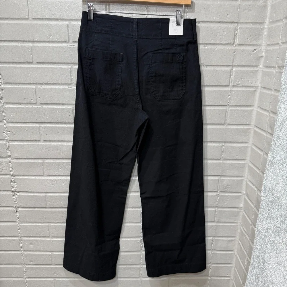 Anthropologie Maeve Colette High Rise Wide Leg Pants Magic Fabric Blnd Linen 29T - Picture 7 of 16